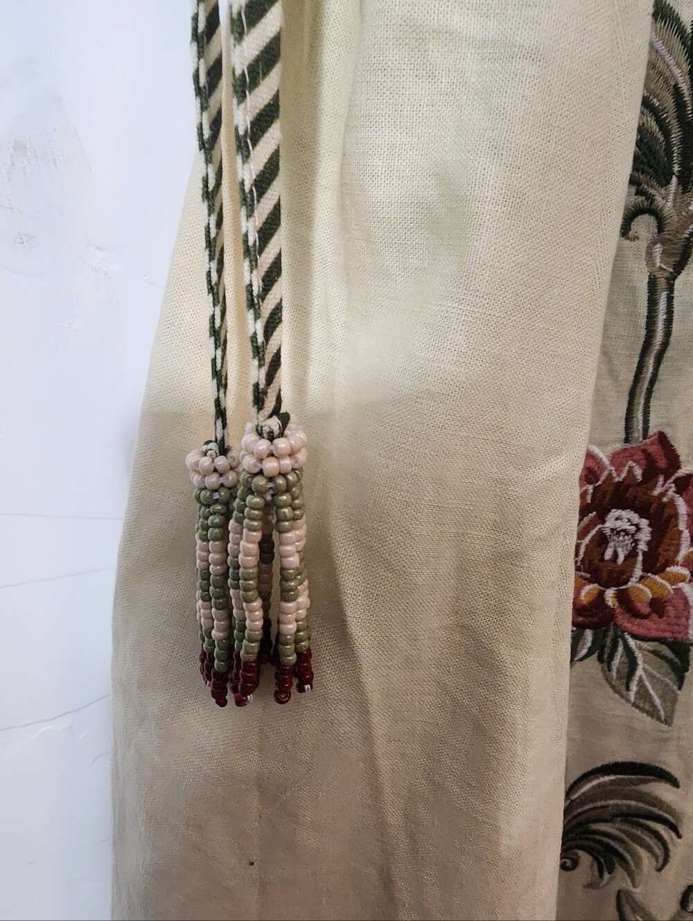 FARM Rio Cream Maxi Dress with Tropical Floral Panel and Rope Ties - Picture 4 of 6